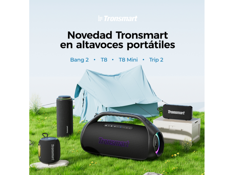 Los nuevos Tronsmart Bang 2, T8, T8 Mini y Trip 2: Vibración en exteriores y relajación en interiores